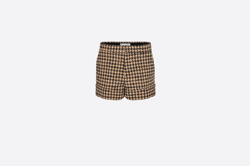 Celana pendek motif houndstooth - Dior Untuk Bersantai Di Rumah